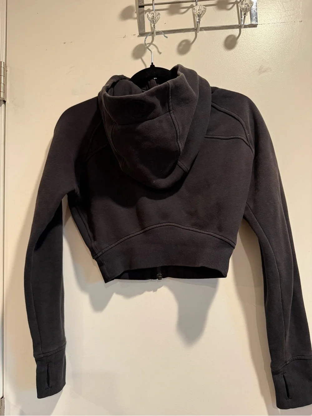 lululemon athletica Cropped Black Hooded Zip Jacket